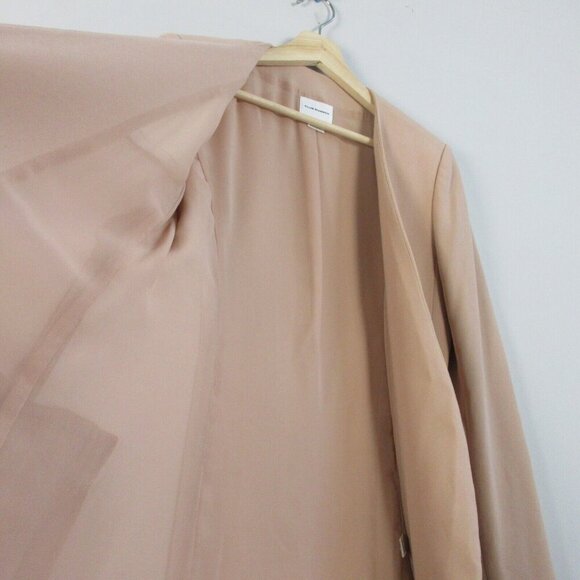 Club Monaco Open Front Collarless Blazer Women's 6 Beige Formal Business 422 - Picture 6 of 12